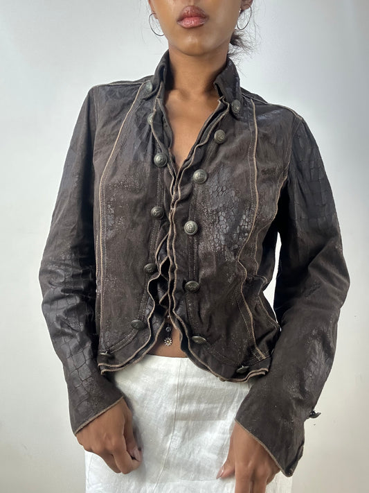 BEST PICKS | medium brown suede style button up jacket