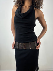 💻vintage edit thirty-four | oversized brown and gold studded belt