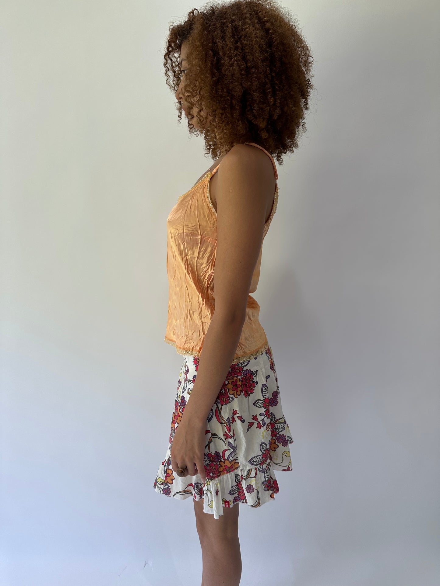 festival drop | medium orange satin style cami top