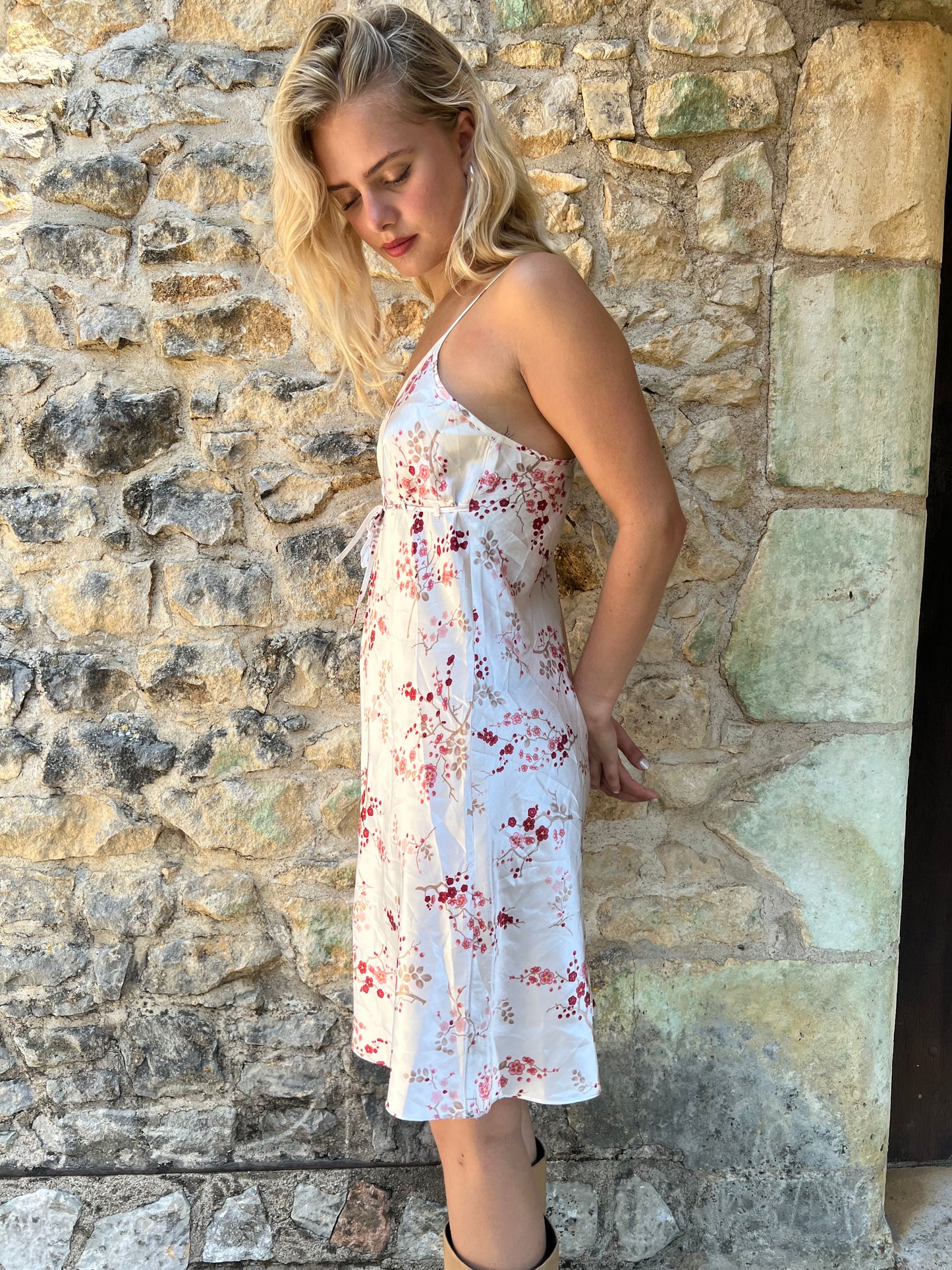 🪡french summer drop | small slip floral midi dress