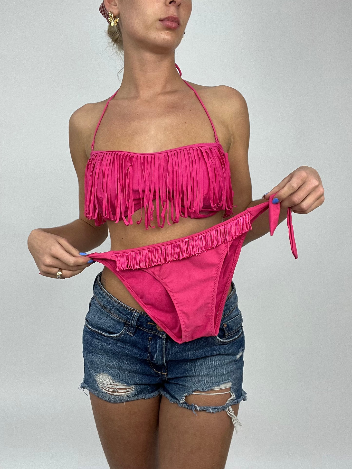 💻 COCONUT GIRL DROP | small pink bikini set with tassels