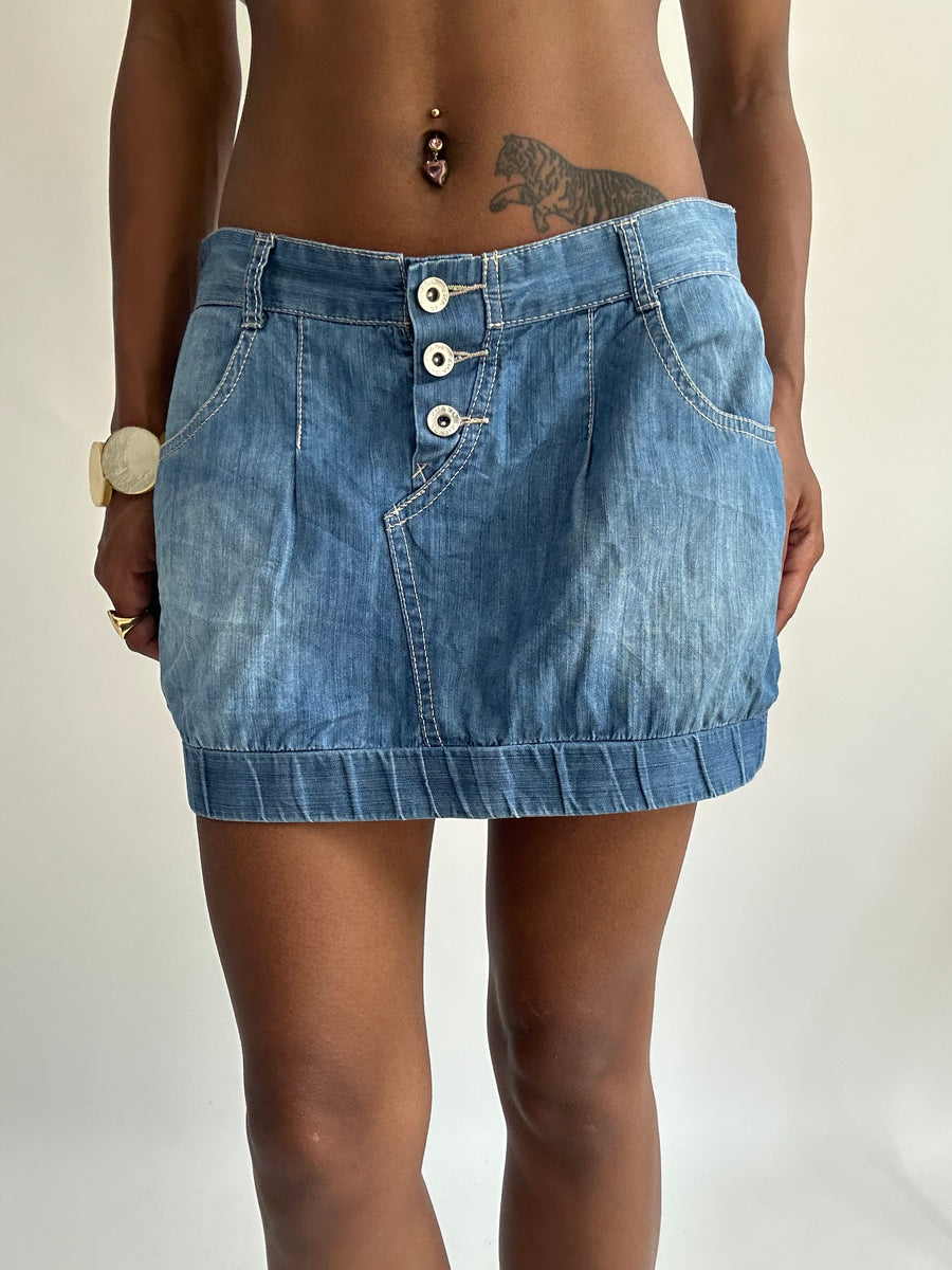 summermaxxing drop | medium blue denim mini skirt