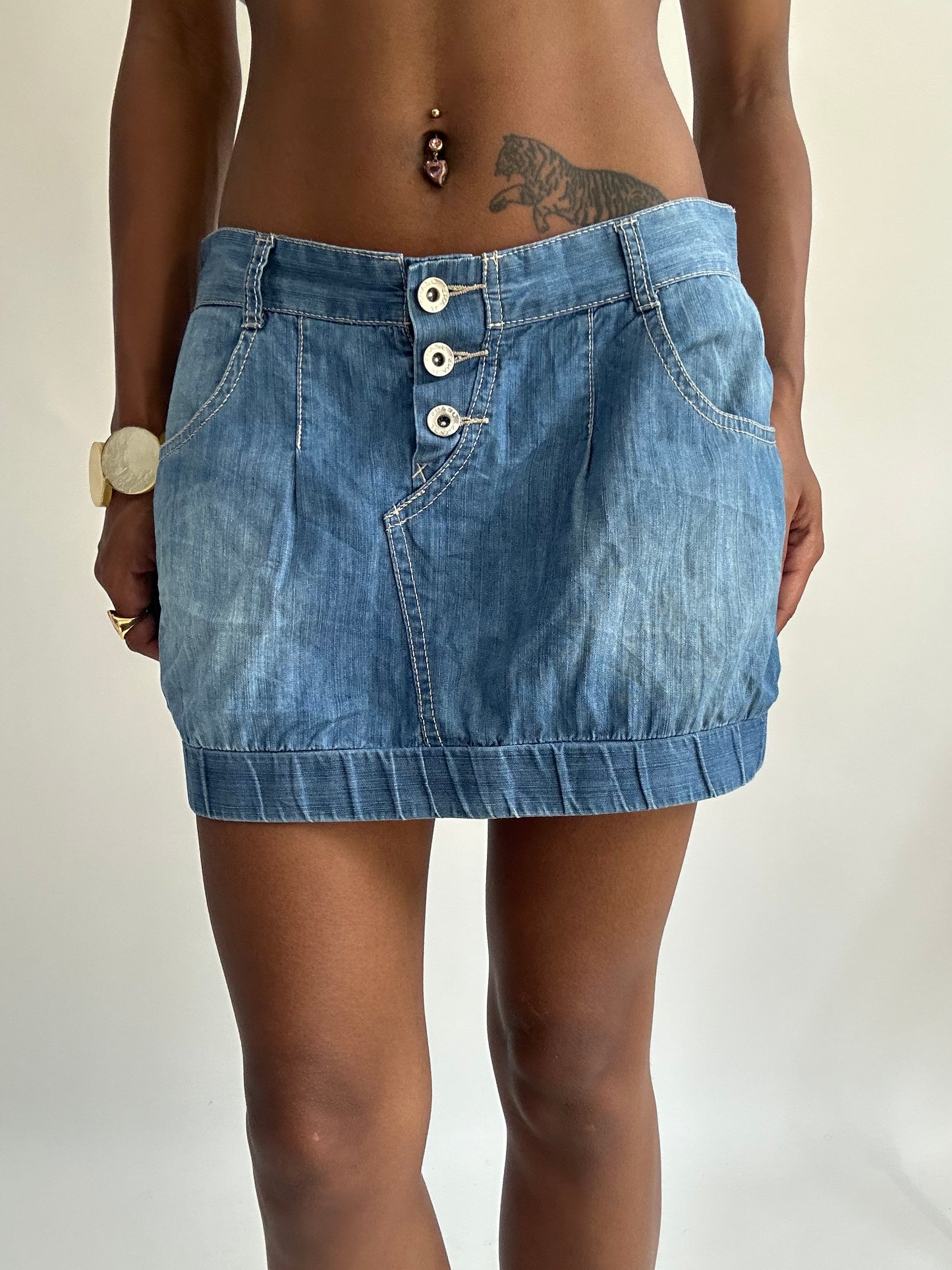 summermaxxing drop | medium blue denim mini skirt