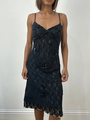 BEST PICKS | small black mesh overlay midi dress