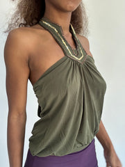 ‼️ | small green sequin halterneck top