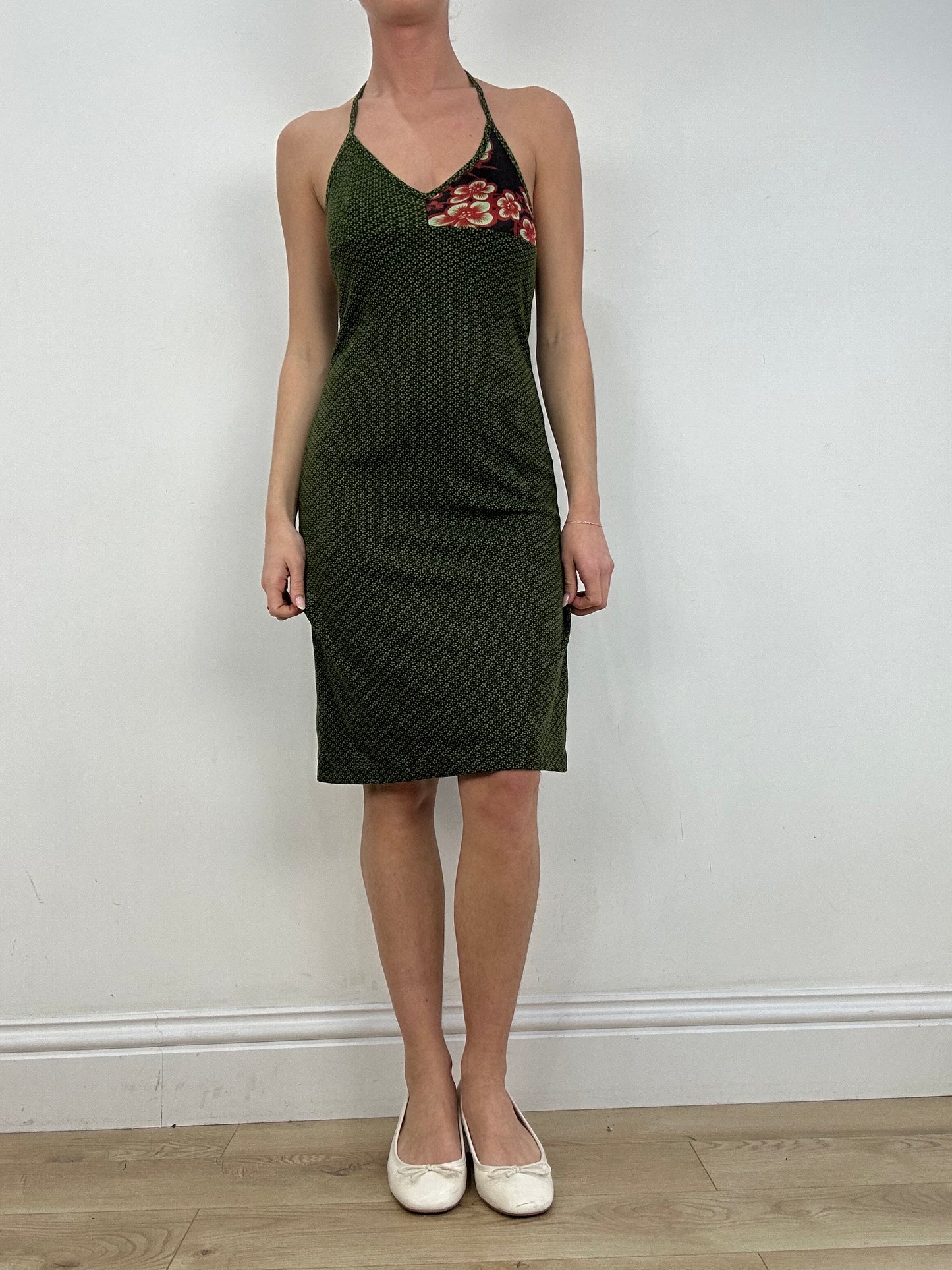 vintage edit ten | medium green custo barcelona halterneck dress