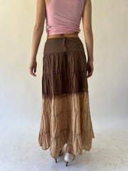 back to school drop | small brown dip dye maxi skirt