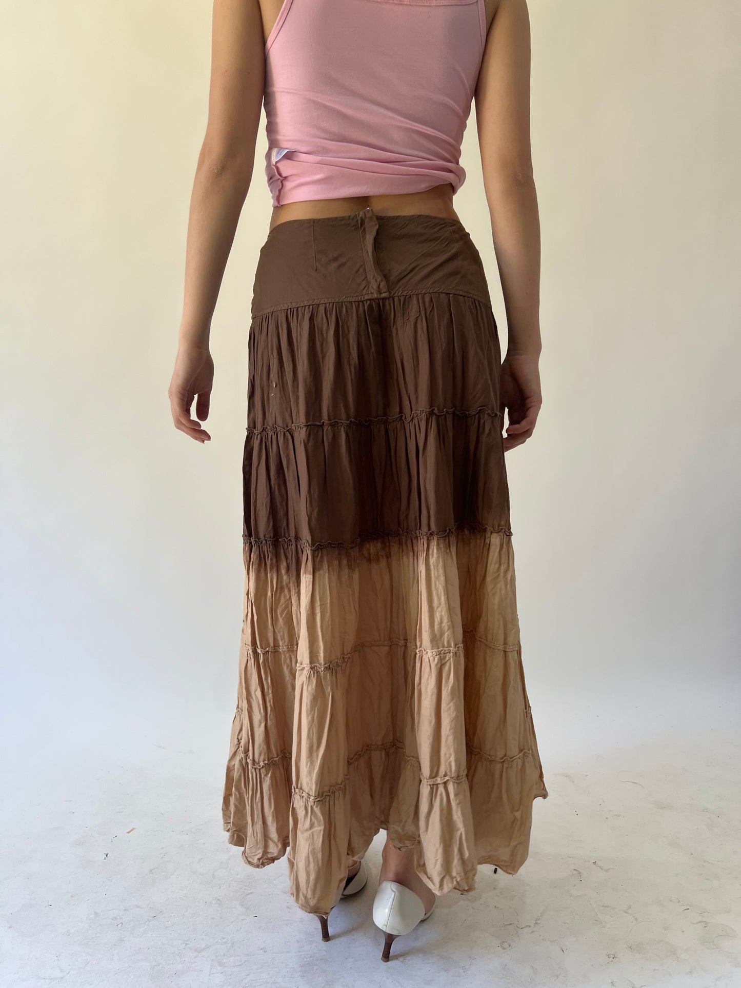 back to school drop | small brown dip dye maxi skirt