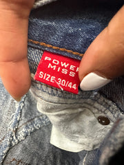 vintage edit eighteen | medium blue embroidered denim mini skirt