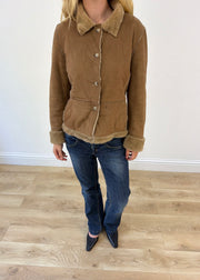 medium beige suede coat