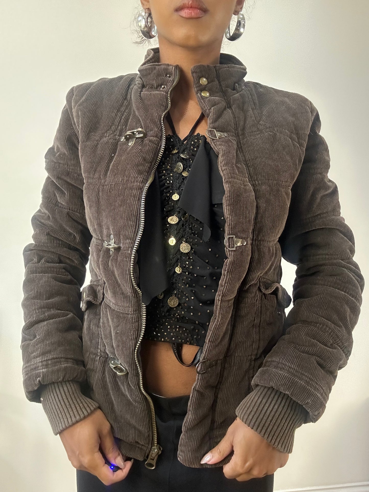 AUTUMN EDIT | small brown corduroy puffer jacket