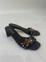 SATC drop | couleur: noir · article: chaussures à talons · détails: gemmes + détail + UK 4