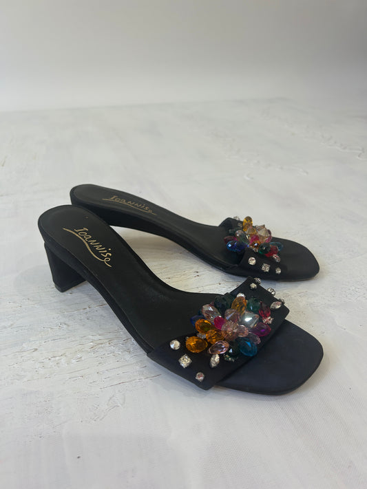 SATC drop | UK 4 black heels with gem details