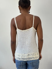 BEST PICKS | medium white sequin and crochet cami top