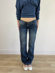 vintage edit seventeen | extra small dark wash denim blue jeans