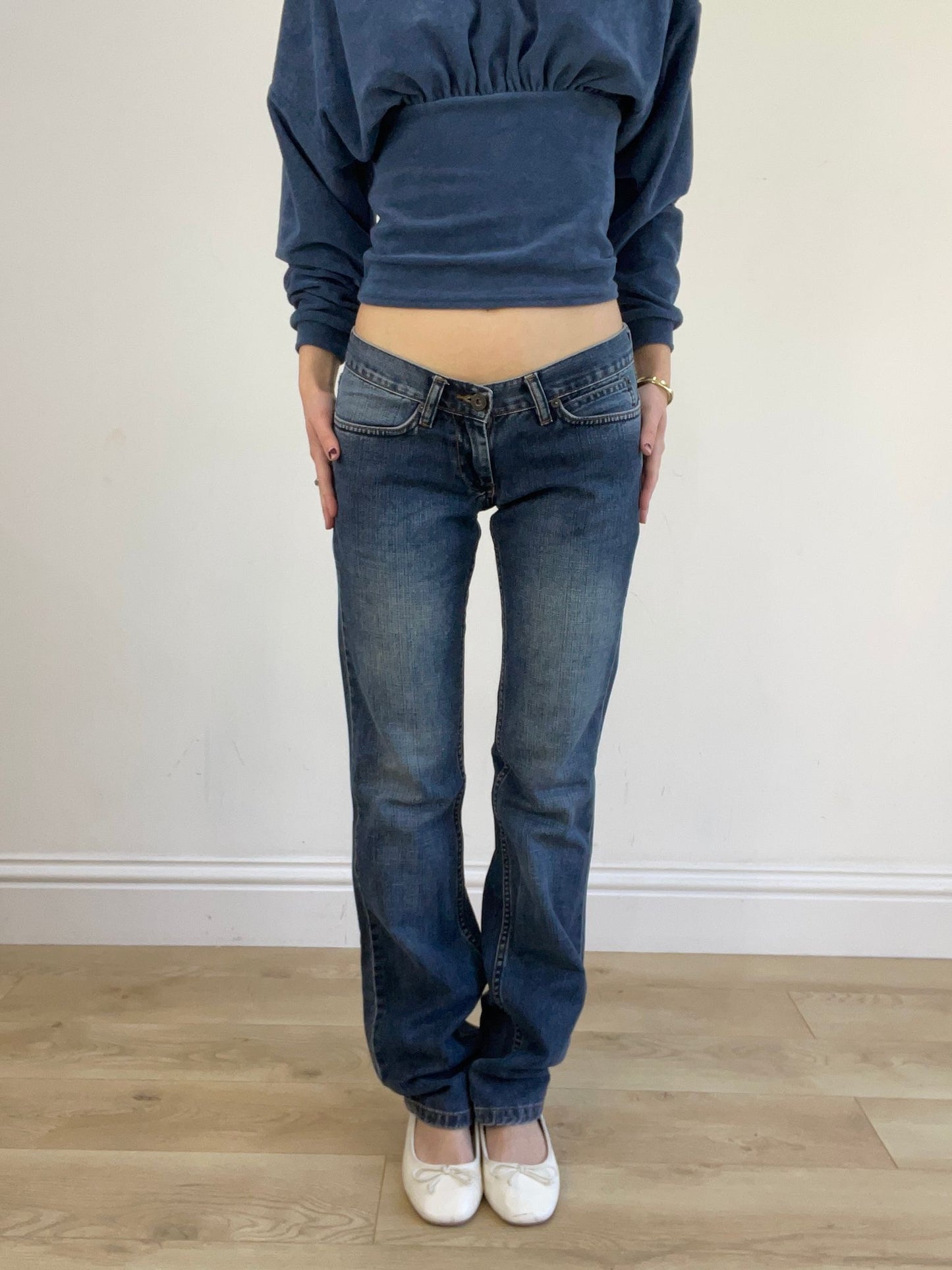 vintage edit seventeen | extra small dark wash denim blue jeans