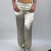 FUTURECORE DROP | small gold/champagne old label bershka silky drawstring trousers