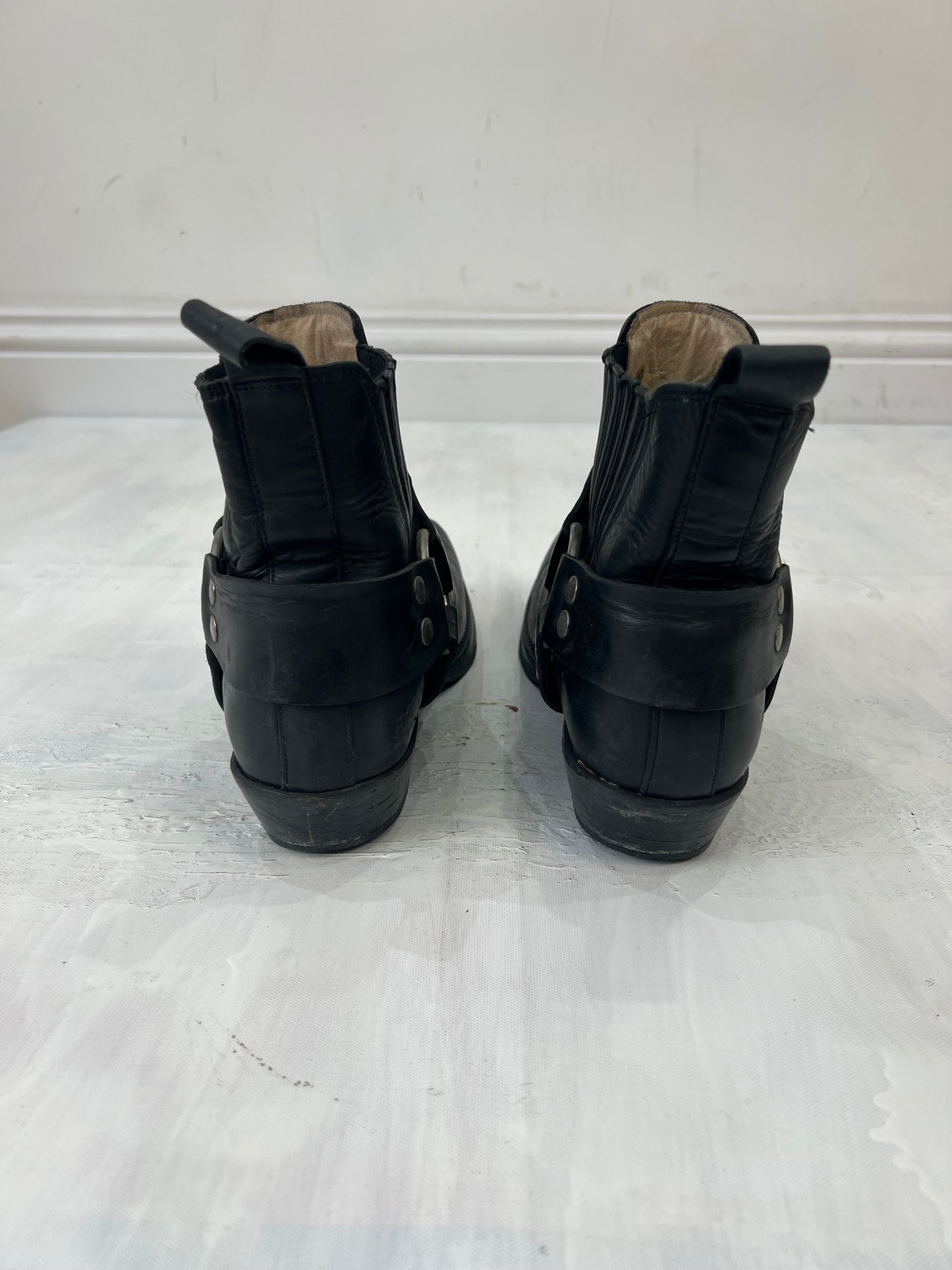 ⭐️vintage edit eleven | black and silver buckle ankle boots