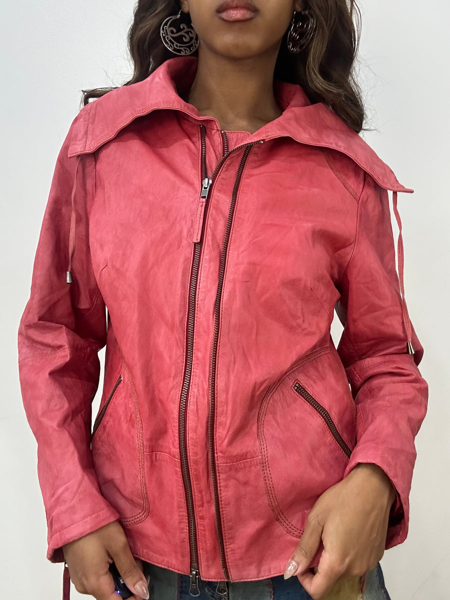 vintage edit: fashion week | small/medium pink double zip jacket