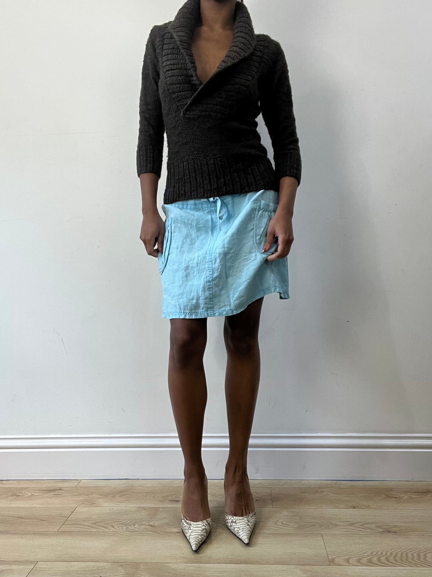 BEST PICKS | small brown abercrombie and fitch shawl collar knit jumper