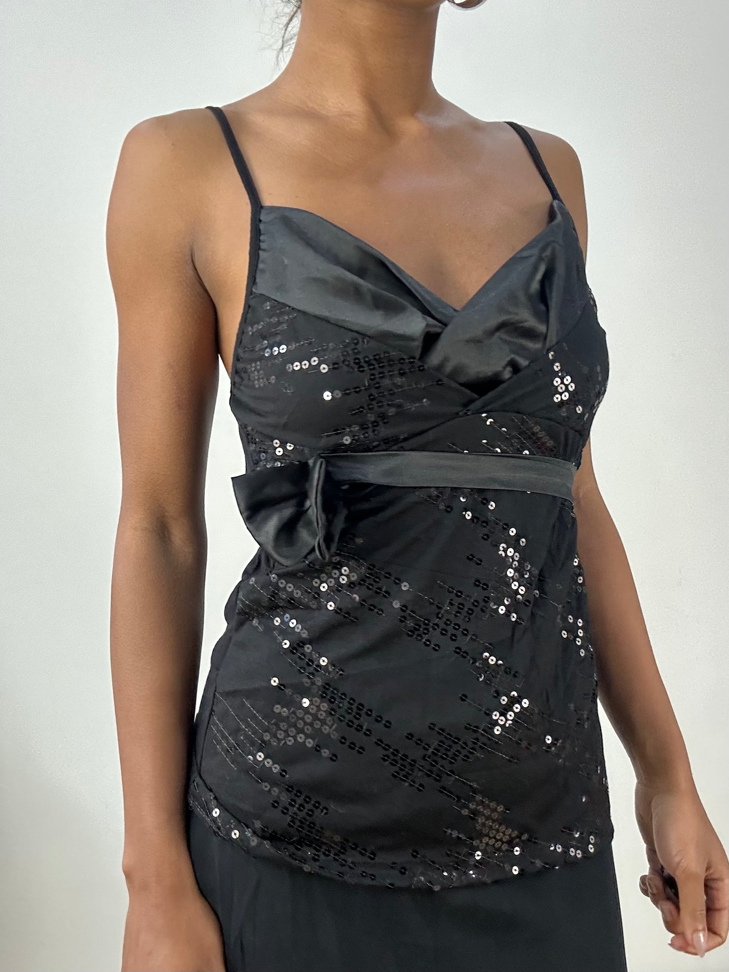 vintage edit: halloween | small black cami top with sequin details