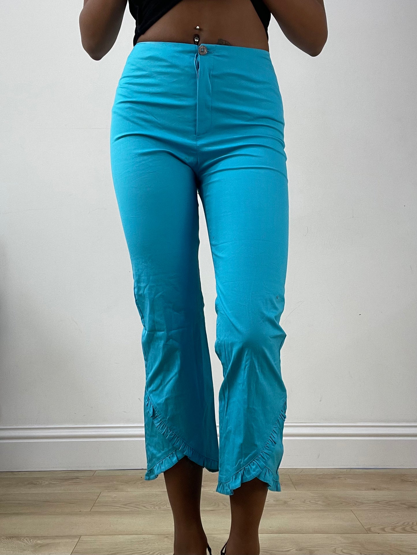 vintage edit: halloween | extra small blue high waisted cropped trousers