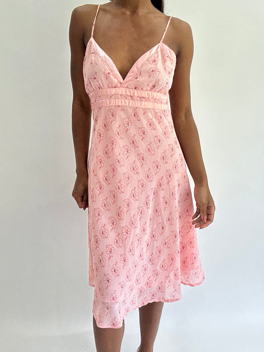 💚colourmaxxing drop | small/medium pink floral midi dress