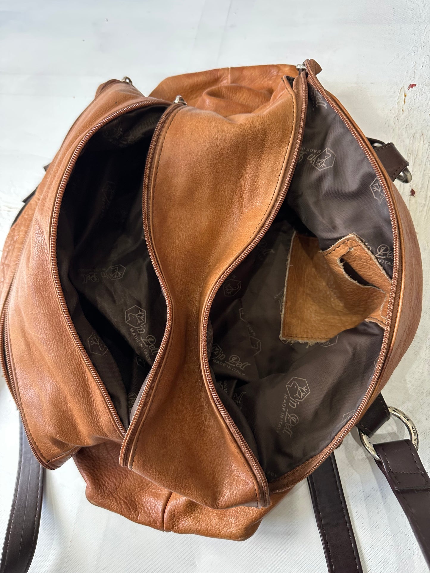 AUTUMN EDIT | brown faux leather shoulder bag with strap and stud detailing