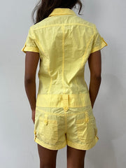 easter edit | medium yellow pimkie button up jumpsuit