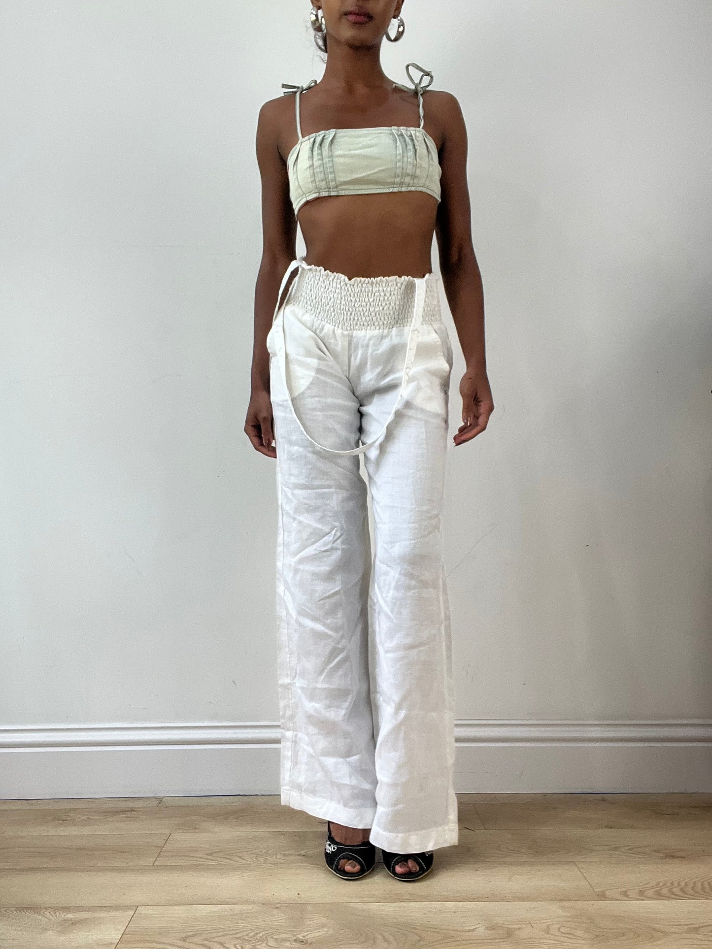 LFW edit | small white miss sixty dungarees