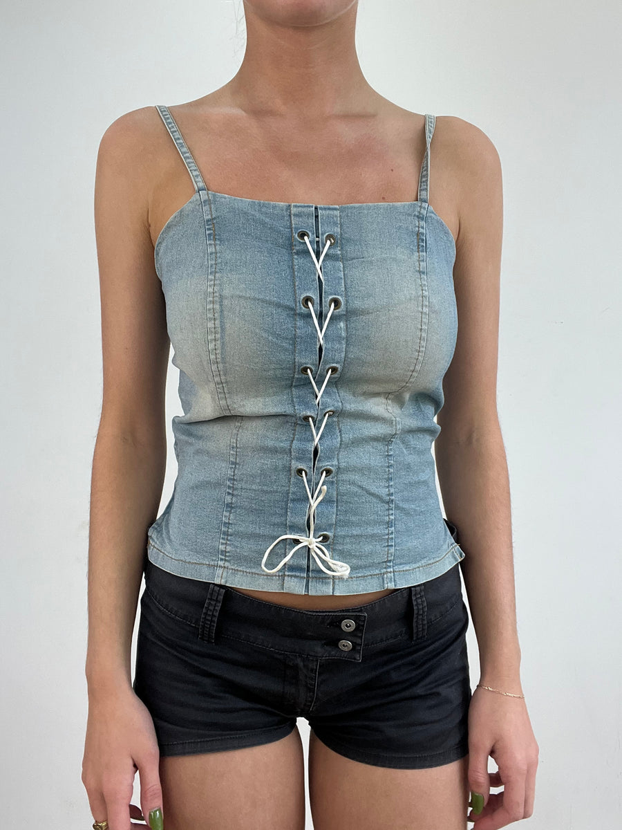 💻💚 vintage edit nineteen | Größe: S · Material: Denim · Artikel: Korsett · Details: helle Waschung