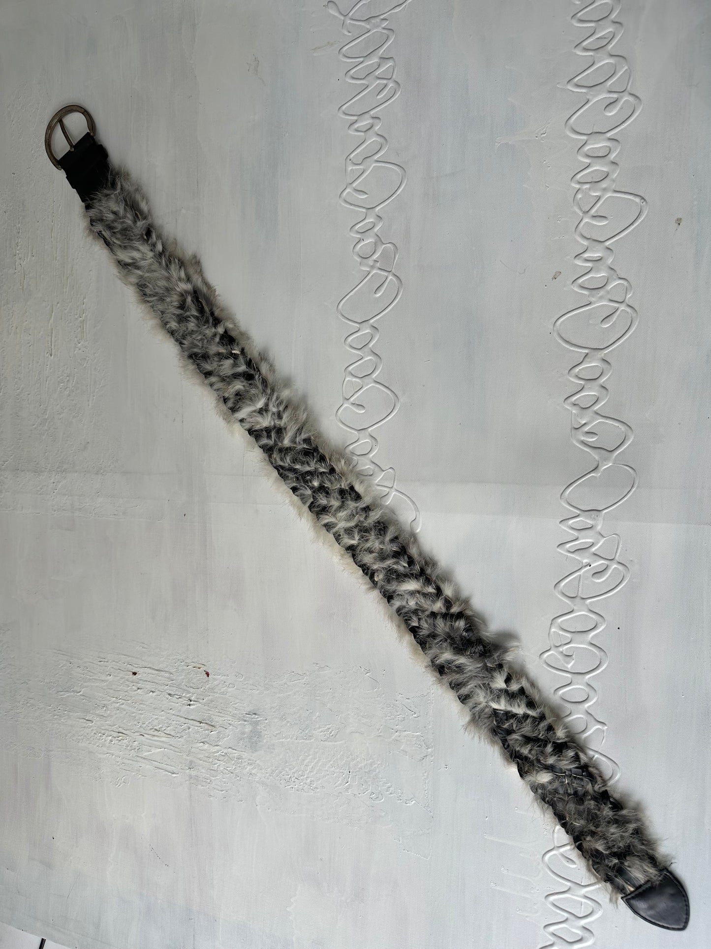 BEST PICKS | grey faux fur braided belt