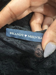 romantic grunge edit | extra small black brandy melville lace top