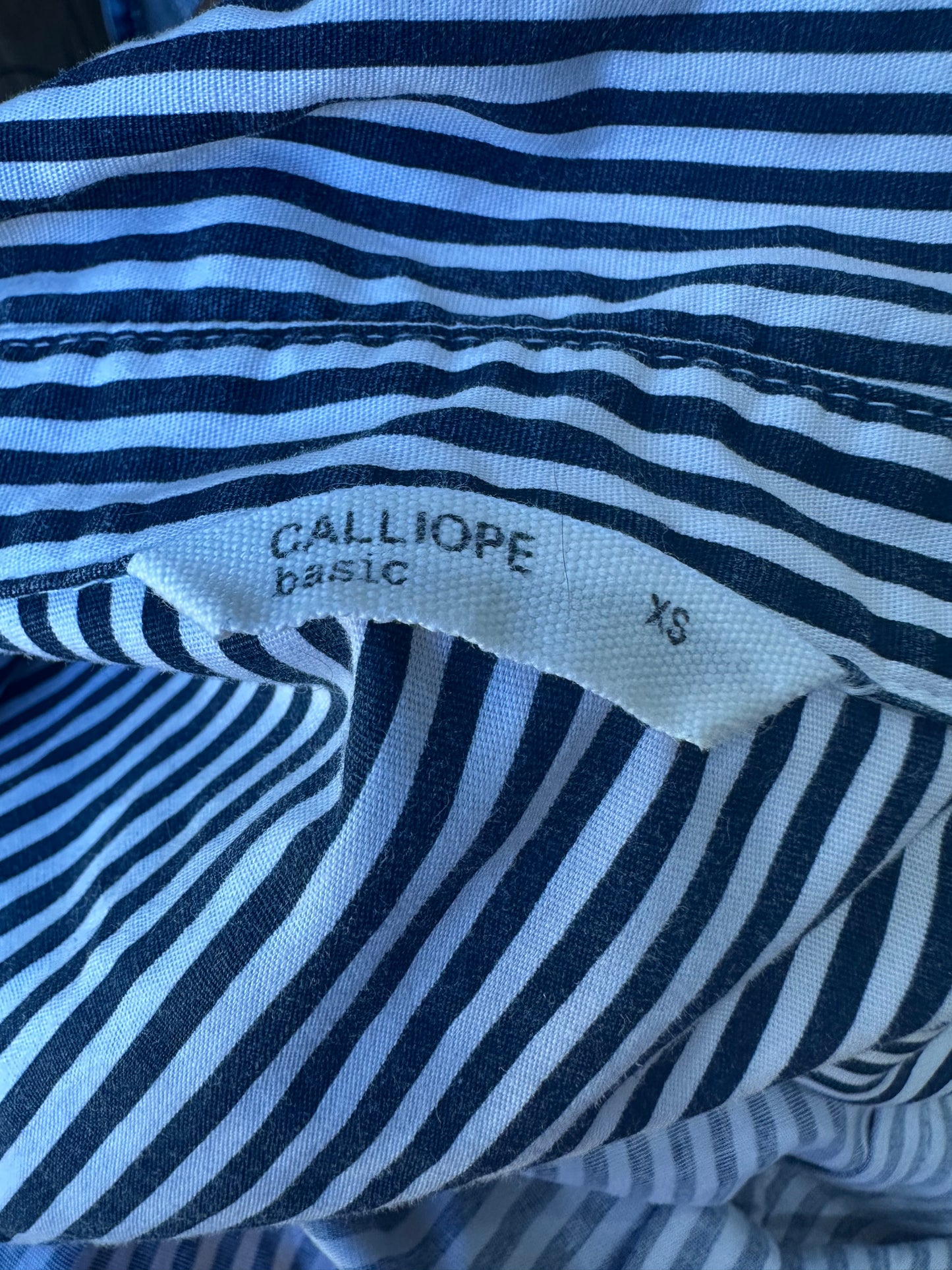 wag drop | small navy and white striped long sleeve top