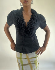 AUTUMN FAVOURITES | medium black ruffle shirt