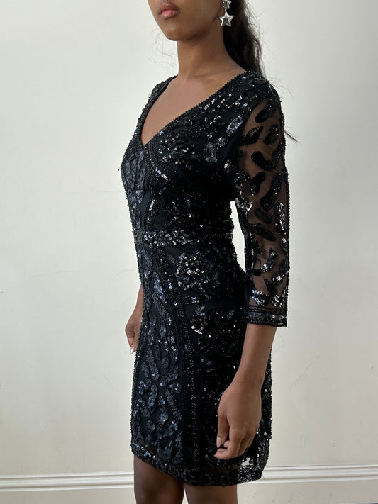BEST PICKS | small black beaded mini dress