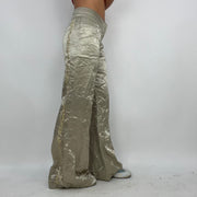 ‼️💻 #03 champagne satiny wide leg trousers with adjustable legs