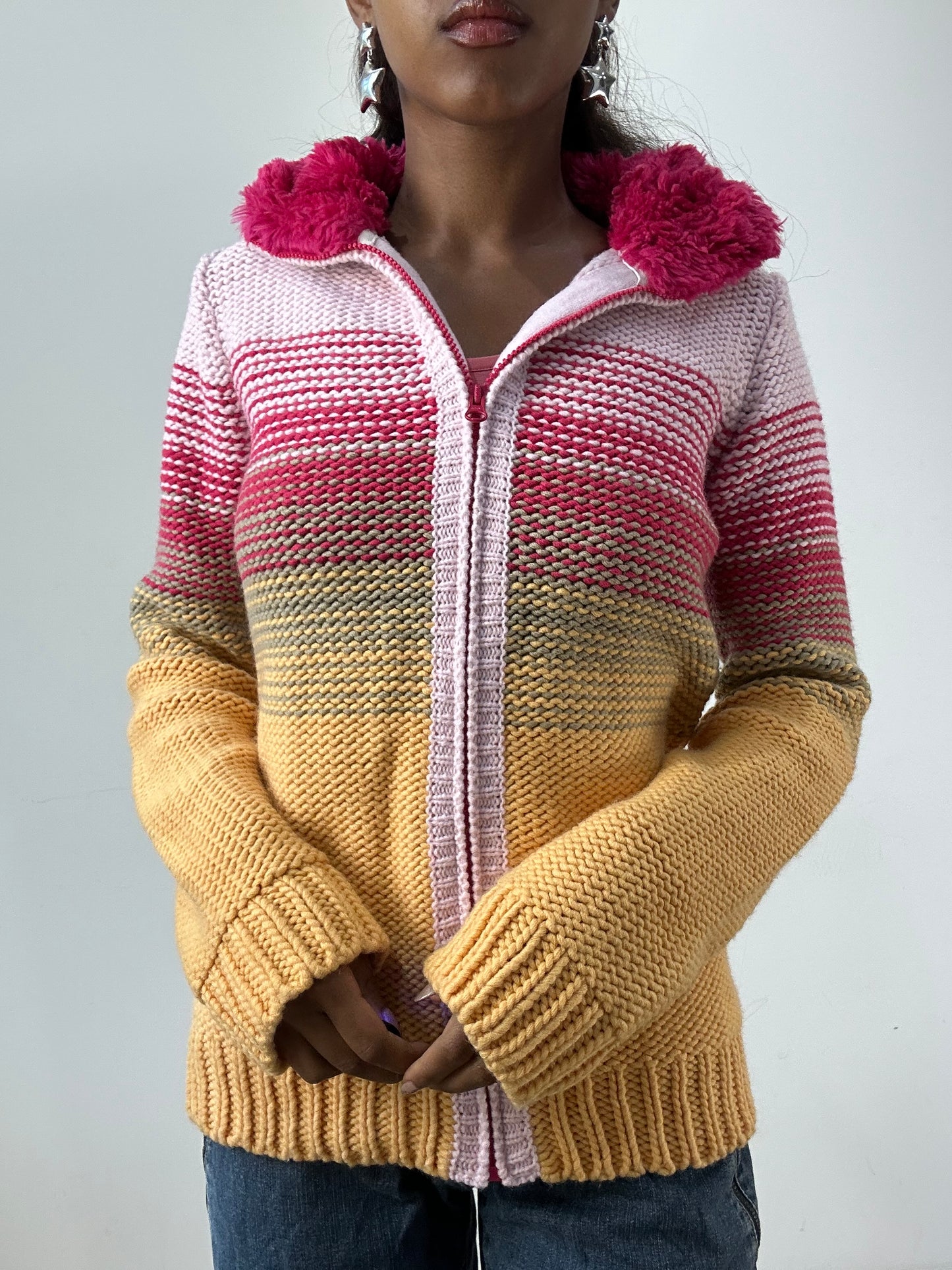 BEST PICKS | medium yellow and pink roxy zip up hoodie