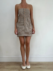 MEJORES SELECCIONES | vestido pequeño de estilo carga bandeau beige