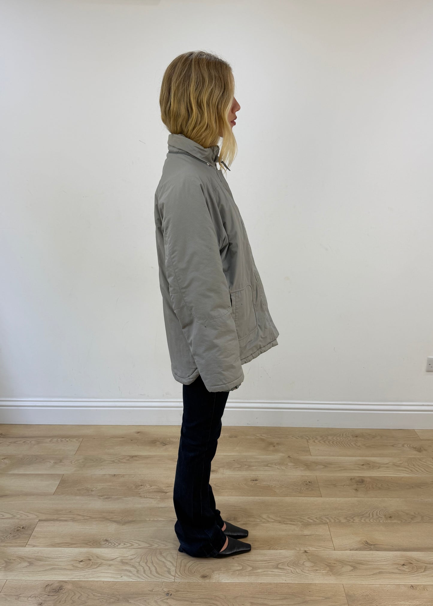 large champion grey puffer coat