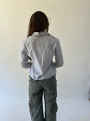 back to school drop | medium blue plaid long sleeve shirt