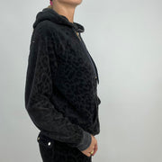 ELEVATED SPORTSWEAR DROP | Leopardo preto média impressão velour tracksuit