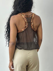 vintage edit twenty-five | Pequeno cobre de seta de moinho vestido feminino com detalhes secos