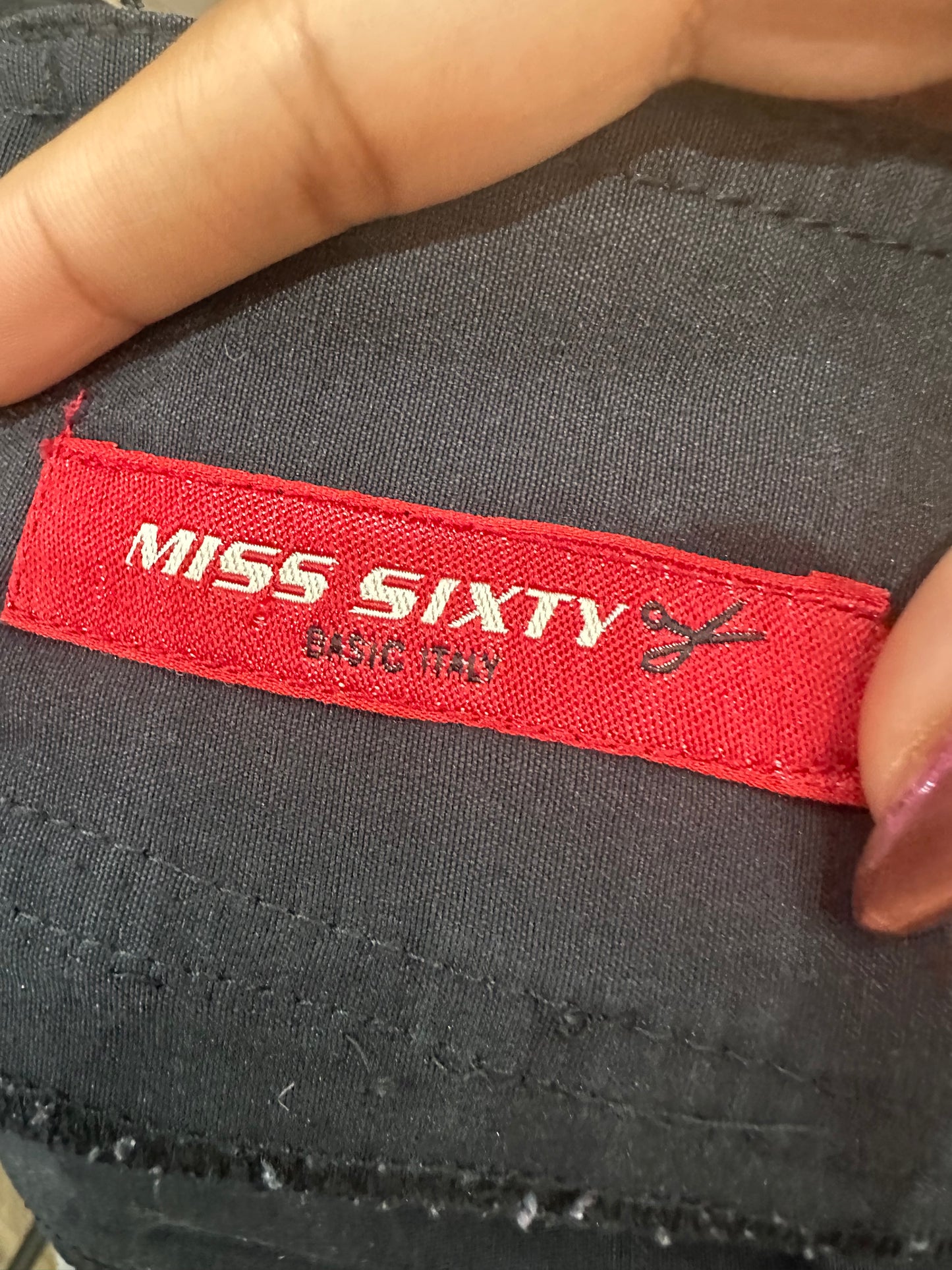 vintage edit thirty-four | small black miss sixty low waisted trousers