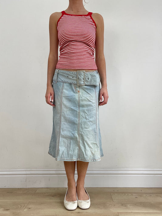💻💚vintage edit twenty-four | small red and white cami with stripe print