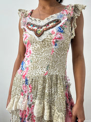 BEST PICKS | small khaki midi dress with mixed print detail