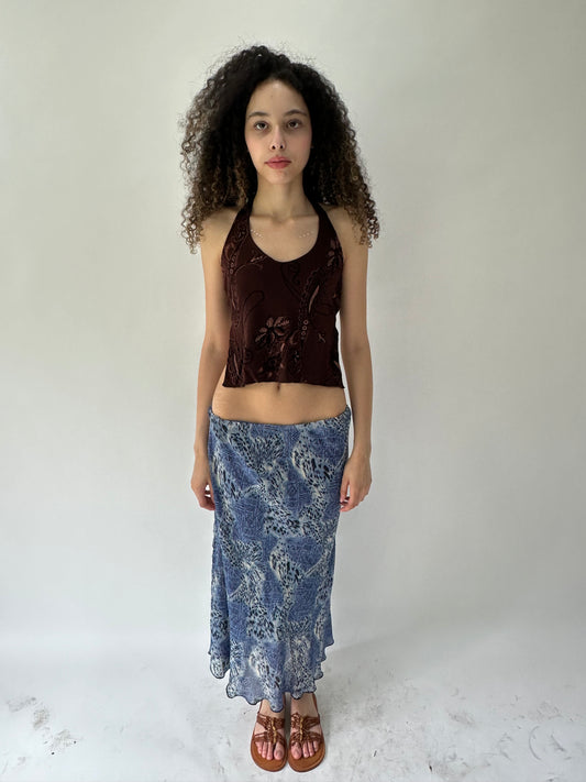 ‼️festival drop | small brown glitter halterneck top