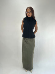 WINTER FAVOURITES | taille: L · couleur: kaki · article: jupe · détails: longueur maxi