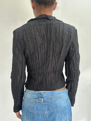 summermaxxing drop | small black button up pleated blazer top