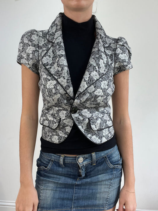 BEST PICKS | small grey floral button up shirt style jacket